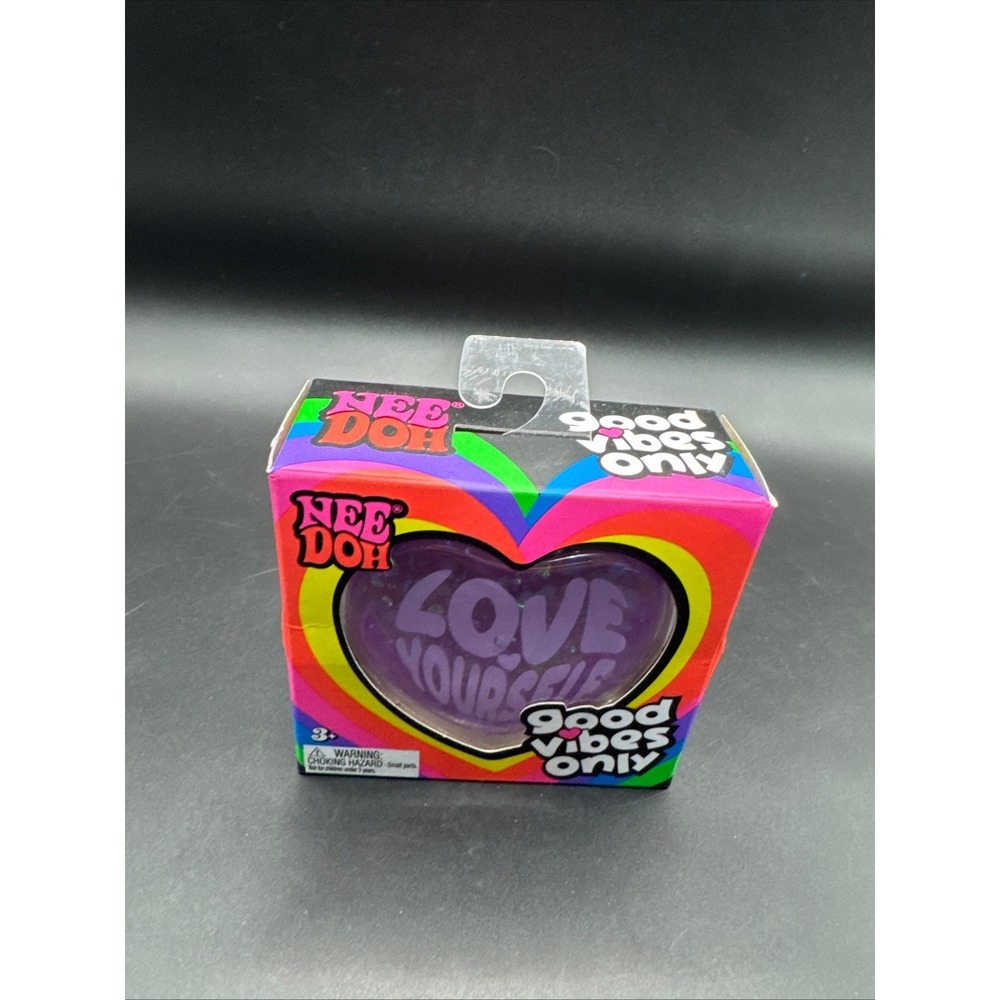 Schylling NeeDoh Good Vibes Only Heart Purple Squishy Stress Toy Love Yourself